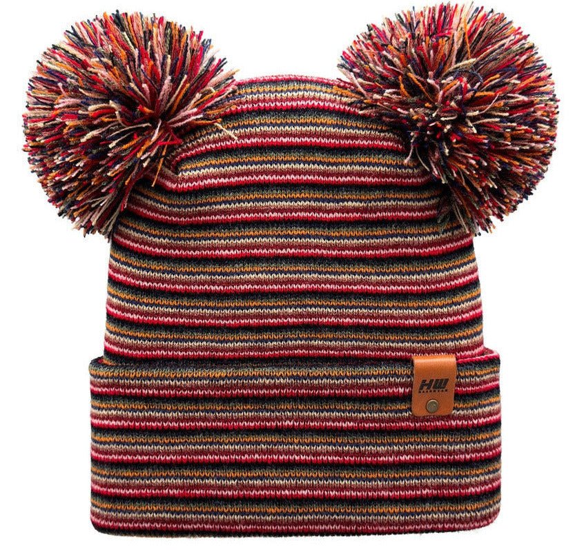 Double Pom Pom H Stitch Beanie Winter Hat Made In Usa Beanie by HAAKWEAR USA – Don't Panic Shoes