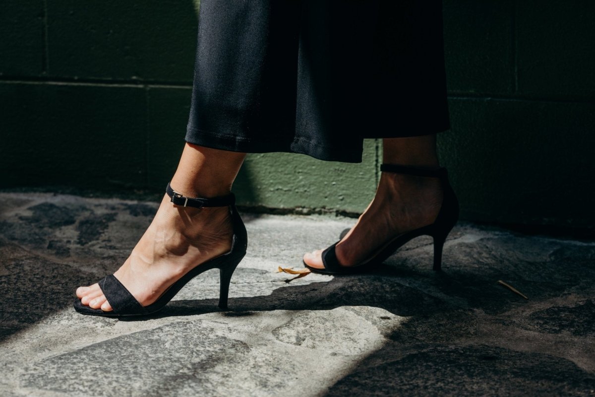 Dove | Black Suede Heels by J.Adams – Don't Panic Shoes