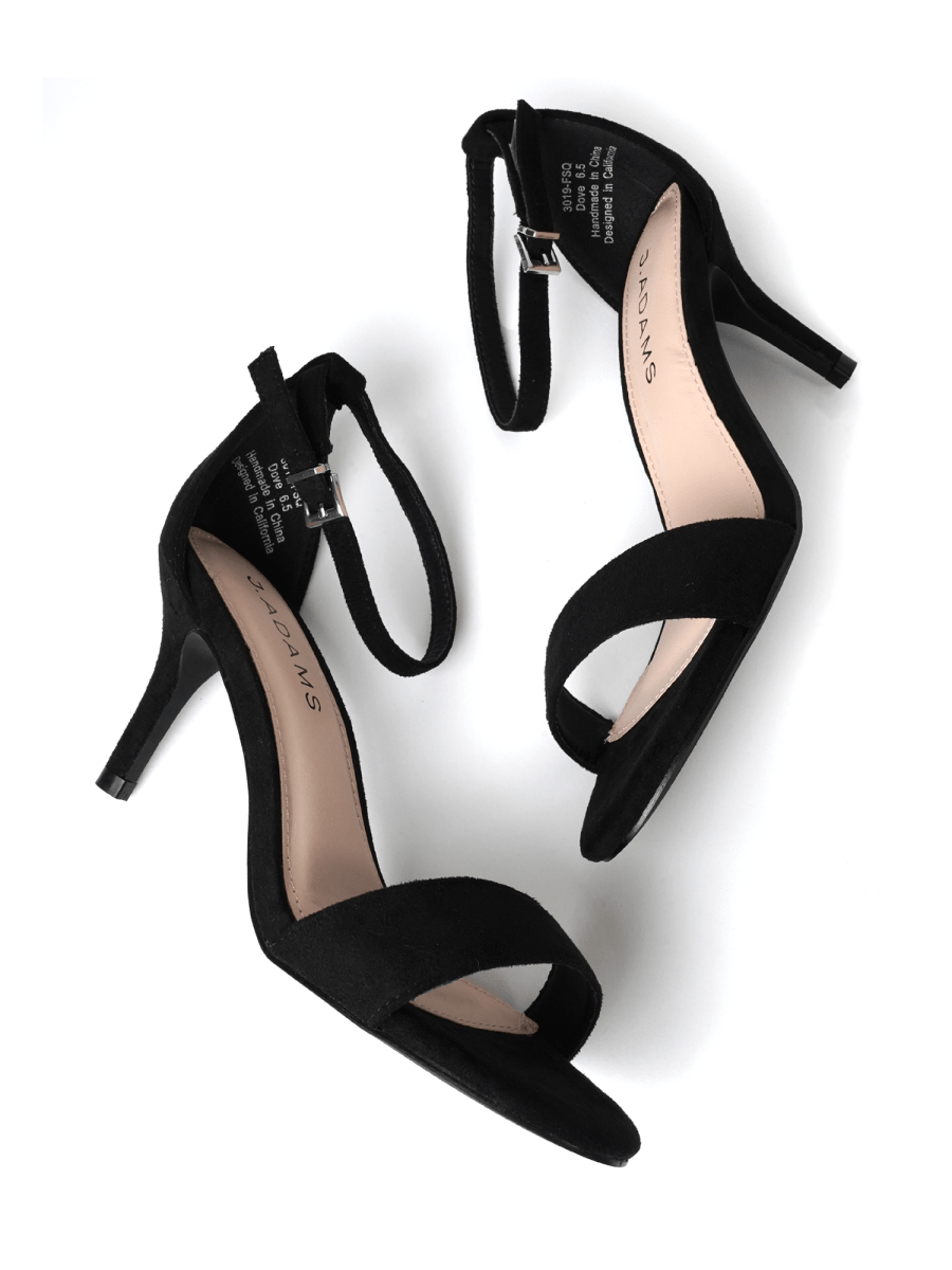 Dove | Black Suede Heels by J.Adams – Don't Panic Shoes