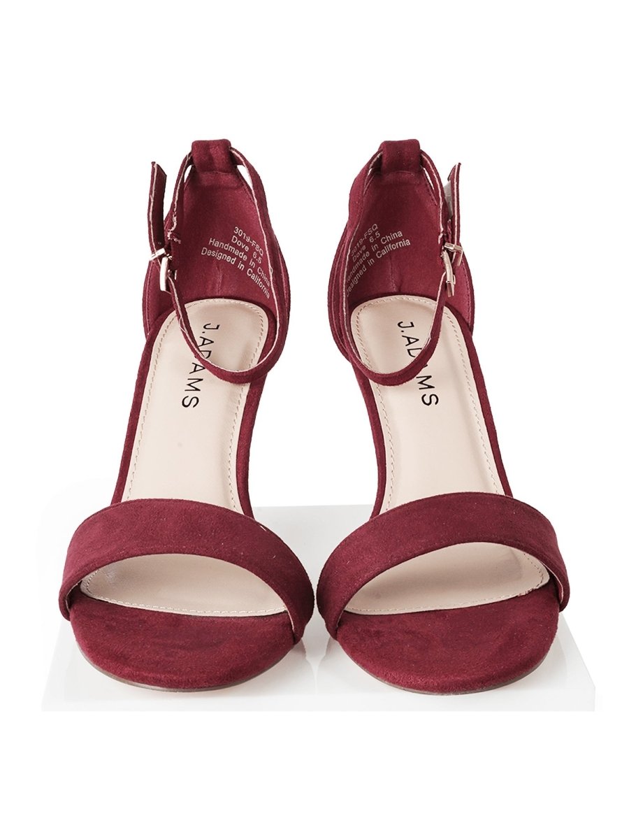 Dove | Burgundy Suede Heels by J.Adams – Don't Panic Shoes