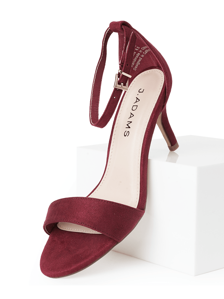 Dove | Burgundy Suede Heels by J.Adams – Don't Panic Shoes