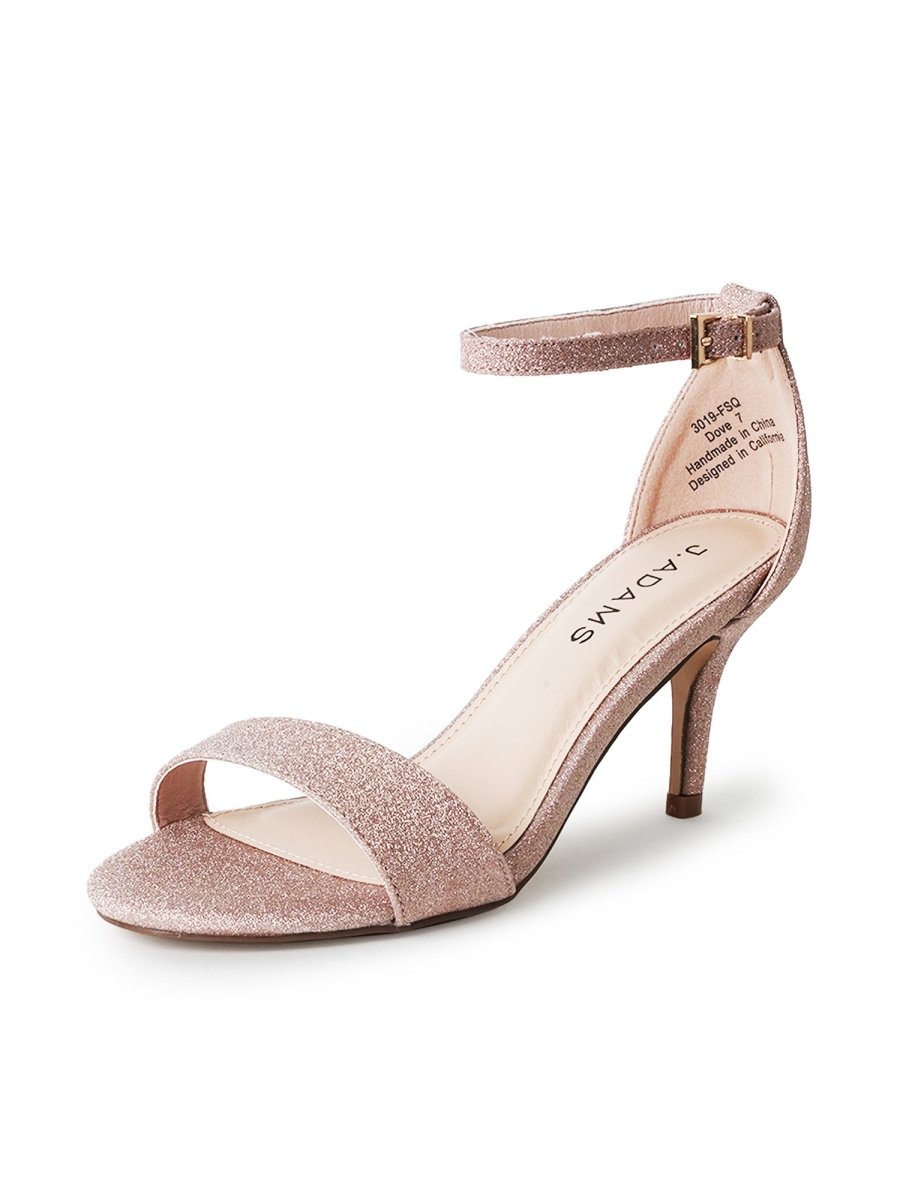 Dove | Champagne Fine Glitter Heels by J.Adams – Don't Panic Shoes