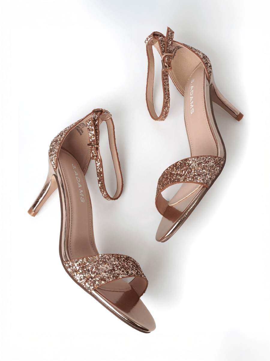 Dove | Champagne Glitter Heels by J.Adams – Don't Panic Shoes