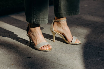 Dove | Gold Fine Glitter Heels by J.Adams – Don't Panic Shoes