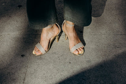 Dove | Gold Fine Glitter Heels by J.Adams – Don't Panic Shoes