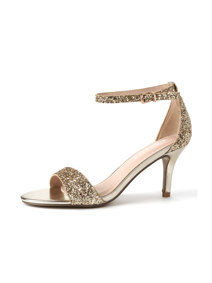 Dove | Gold Glitter Heels by J.Adams – Don't Panic Shoes