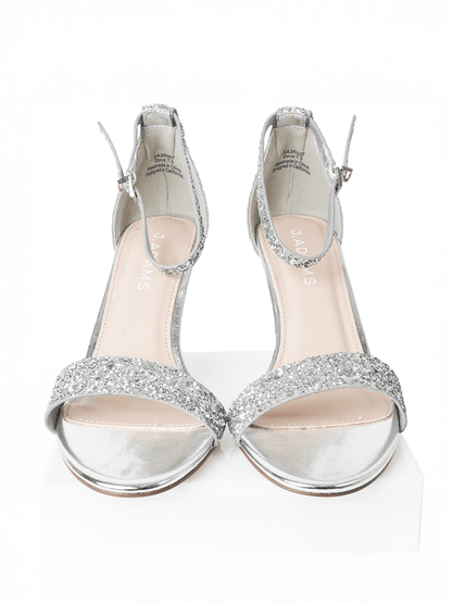Dove | Silver Glitter Heels by J.Adams – Don't Panic Shoes