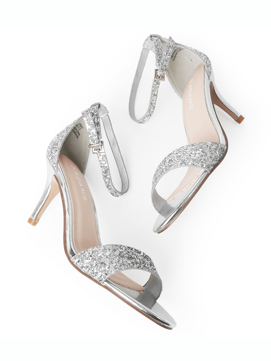 Dove | Silver Glitter Heels by J.Adams – Don't Panic Shoes