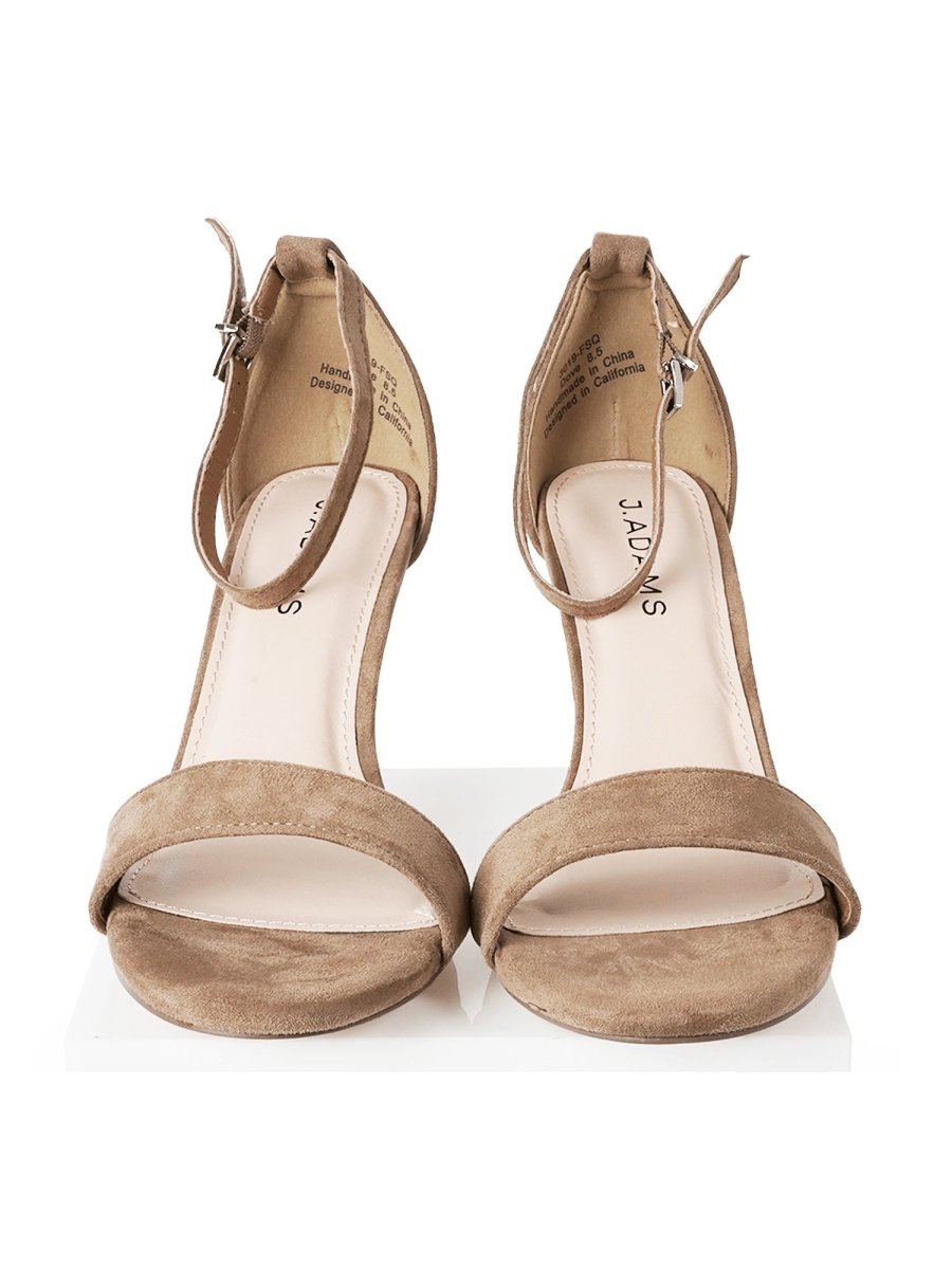 Dove | Tan Suede Heels by J.Adams – Don't Panic Shoes