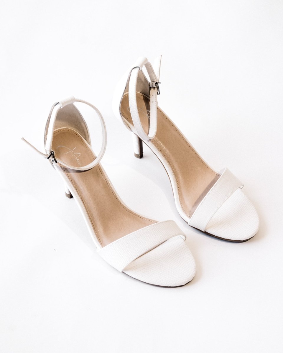 Dove | White Lizard Heels by J.Adams – Don't Panic Shoes