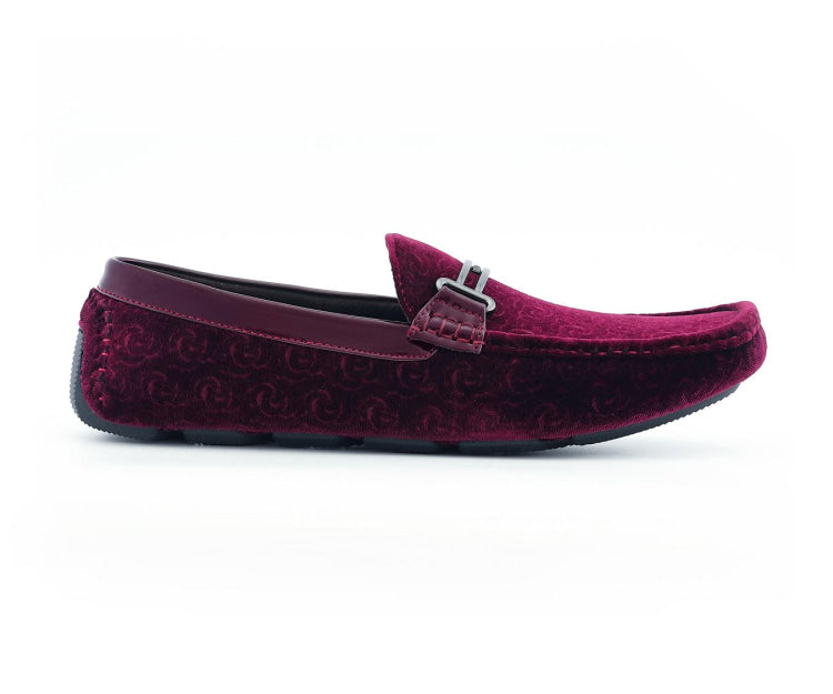 Buy Roberto Velvet Elegance Burgundy Floral Moccasins For Men - Driving Moccasins from Don’t Panic Shoes | Best Prices & Fast Shipping