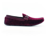 Thumbnail for Buy Roberto Velvet Elegance Burgundy Floral Moccasins For Men - Driving Moccasins from Don’t Panic Shoes | Best Prices & Fast Shipping