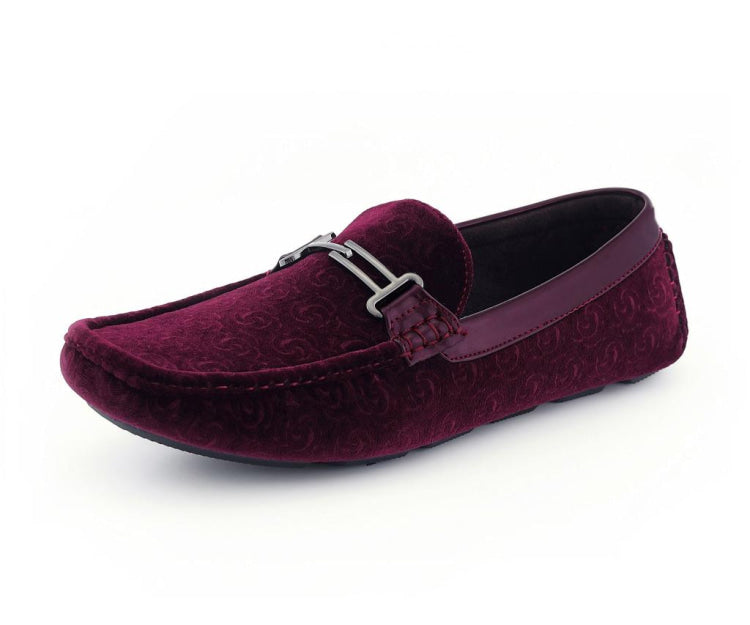 Buy Roberto Velvet Elegance Burgundy Floral Moccasins For Men - Driving Moccasins from Don’t Panic Shoes | Best Prices & Fast Shipping