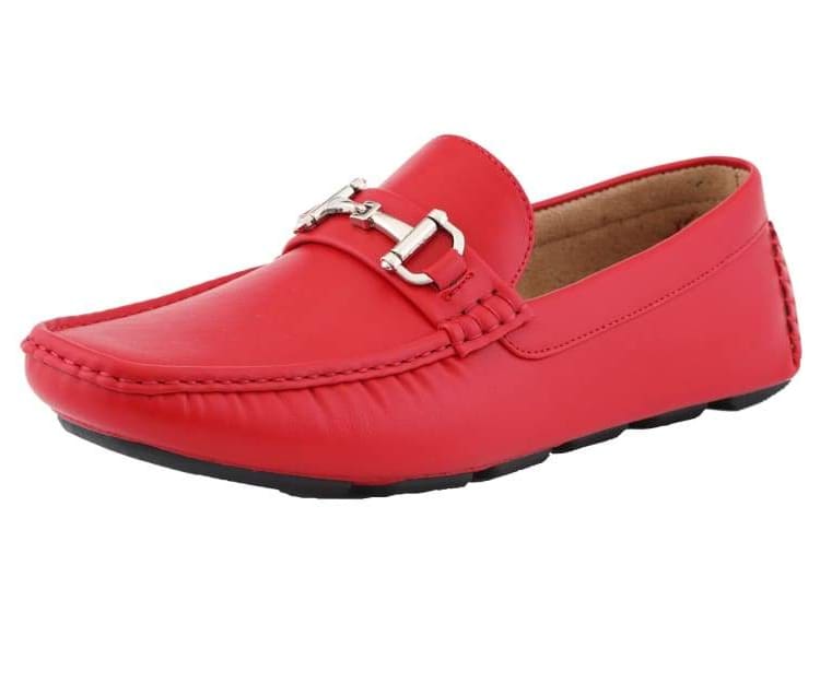 mens red slip on loafers