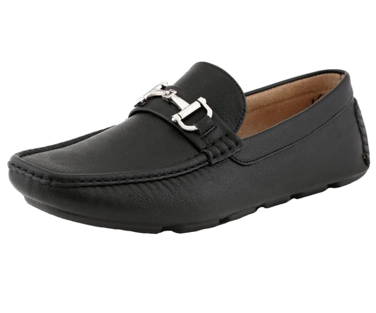 mens black slip on loafers