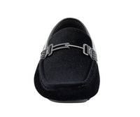 Thumbnail for Roberto Black men's leather dress shoes with stylish buckle detail and comfortable cushioned insole 