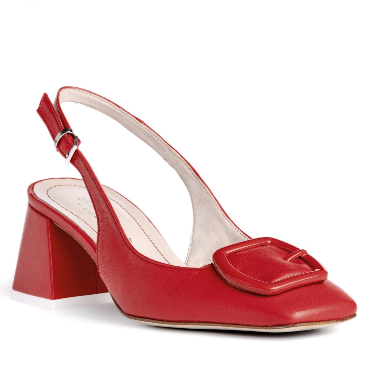 DucheSs Slingback Leather Pump Women’s Square Toe 2 Inch Sandals by Beautiisoles – Don't Panic Shoes