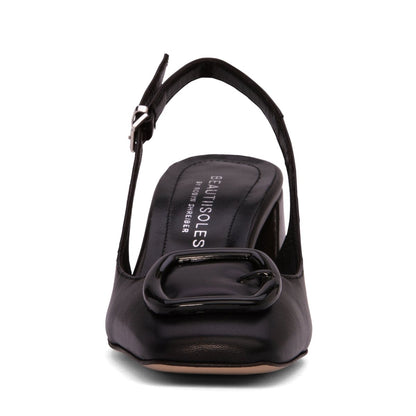 DucheSs Slingback Leather Pump Women’s Square Toe 2 Inch Sandals by Beautiisoles – Don't Panic Shoes