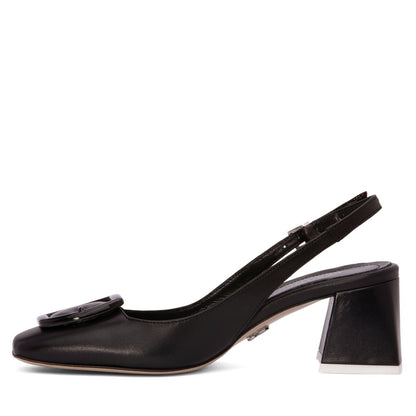 DucheSs Slingback Leather Pump Women’s Square Toe 2 Inch Sandals by Beautiisoles – Don't Panic Shoes