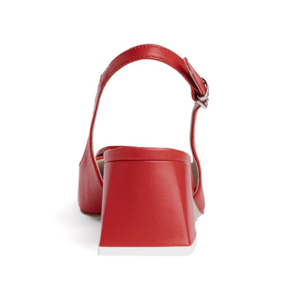 DucheSs Slingback Leather Pump Women’s Square Toe 2 Inch Sandals by Beautiisoles – Don't Panic Shoes