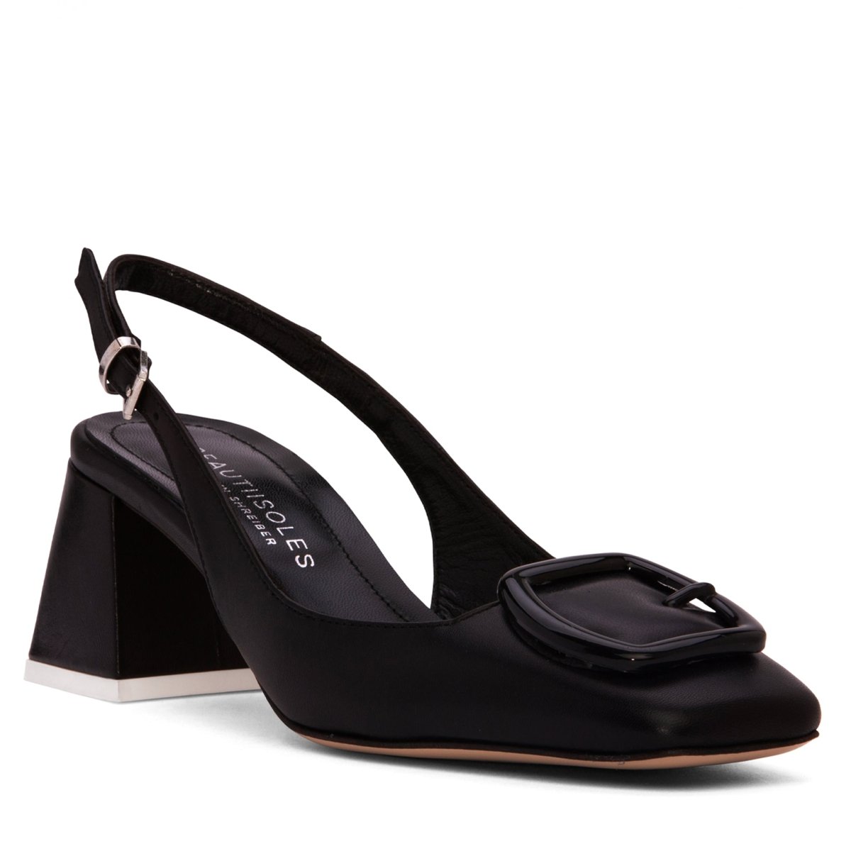 DucheSs Slingback Women’s Leather Square Toe Pump 2 Inch Sandals by Beautiisoles – Don't Panic Shoes