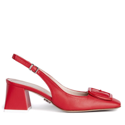 DucheSs Slingback Women’s Leather Square Toe Pump 2 Inch Sandals by Beautiisoles – Don't Panic Shoes