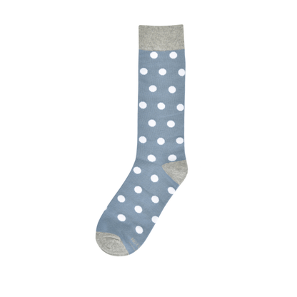 Dusty Blue With White Polka Dots Soft Summer Sky Inspired Breath Of Fresh Air Socks Socks by No Cold Feet – Don't Panic Shoes