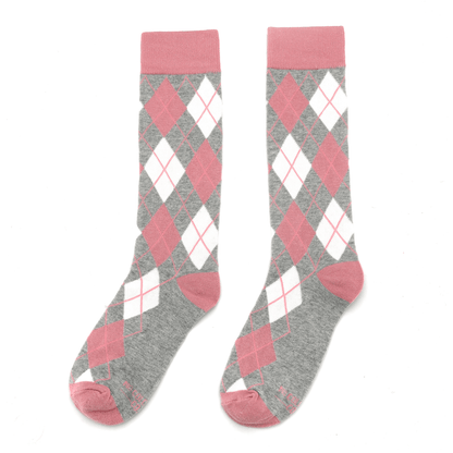 Dusty Rose Argyle Socks Vintage Inspired Soft Classic Pattern Crew Socks For Everyday Wear Socks by No Cold Feet – Don't Panic Shoes