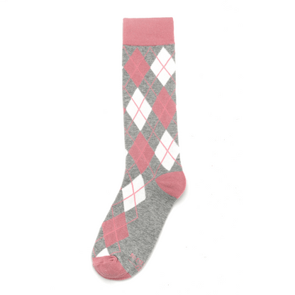 Dusty Rose Argyle Socks Vintage Inspired Soft Classic Pattern Crew Socks For Everyday Wear Socks by No Cold Feet – Don't Panic Shoes