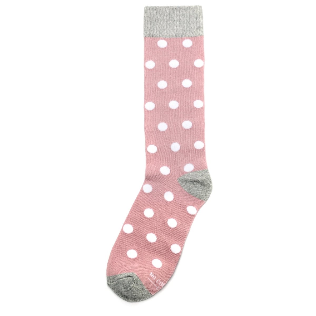 DuSty Rose White Polka Dot Women’s Crew Socks Soft Breathable Lightweight Everyday Comfort Socks by No Cold Feet – Don't Panic Shoes