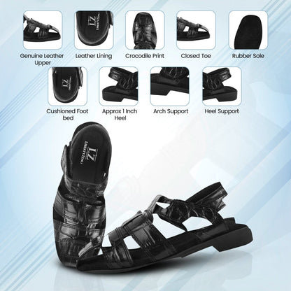 Dytan Kids Genuine Leather Fisherman Crocodile Print Design Sandals Sandals by Libertyzeno – Don't Panic Shoes