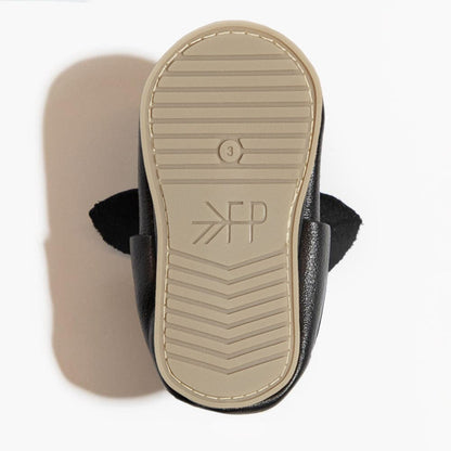 Ebony Knotted Bow Baby Shoe Knotted Bow Mocc by Freshly Picked – Don't Panic Shoes