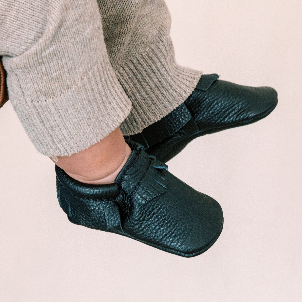 Ebony Moccasin Baby Shoe Moccasin by Freshly Picked – Don't Panic Shoes