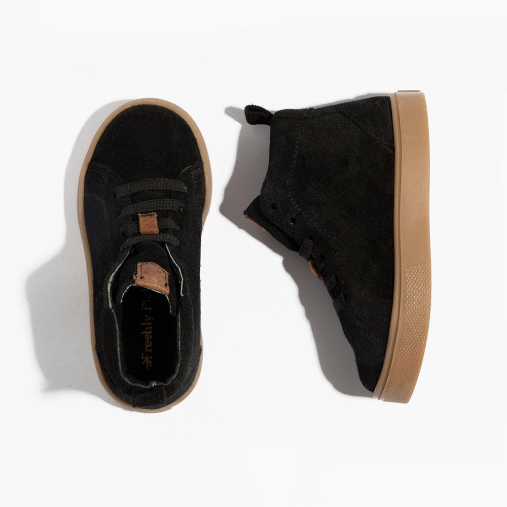 Ebony Suede Leon Sneaker Kids - Leon Boot Sneaker by Freshly Picked – Don't Panic Shoes