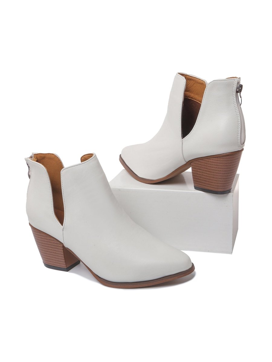Eira | White Booties by J.Adams – Don't Panic Shoes