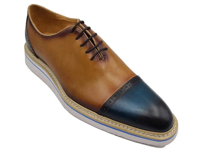 Elegant Two Tone Cap Toe Calfskin Oxford Ks552 - 20t Shoes by Carrucci Shoes – Don't Panic Shoes