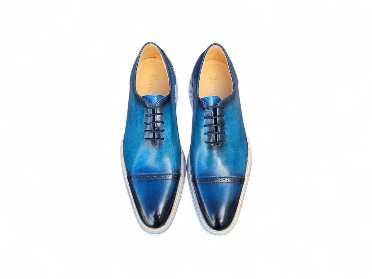 Elegant Two Tone Cap Toe Calfskin Oxford Ks552 - 20t Shoes by Carrucci Shoes – Don't Panic Shoes