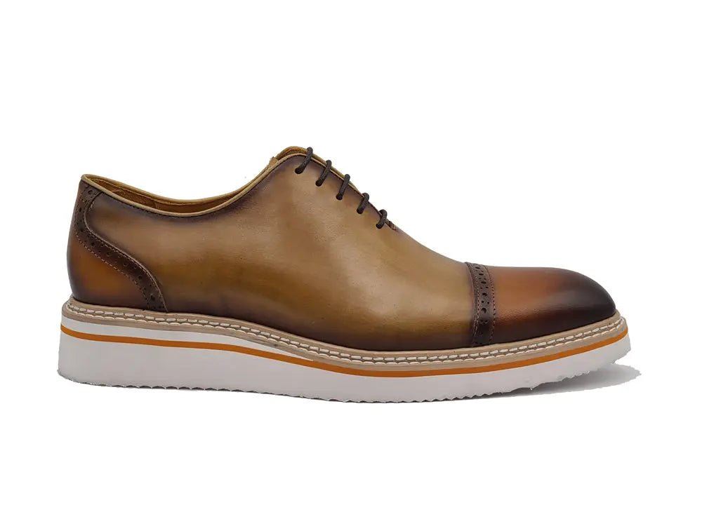 Elegant Two Tone Cap Toe Calfskin Oxford Ks552 - 20t Shoes by Carrucci Shoes – Don't Panic Shoes