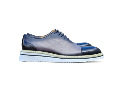 Elegant Two Tone Cap Toe Calfskin Oxford Ks552 - 20t Shoes by Carrucci Shoes – Don't Panic Shoes