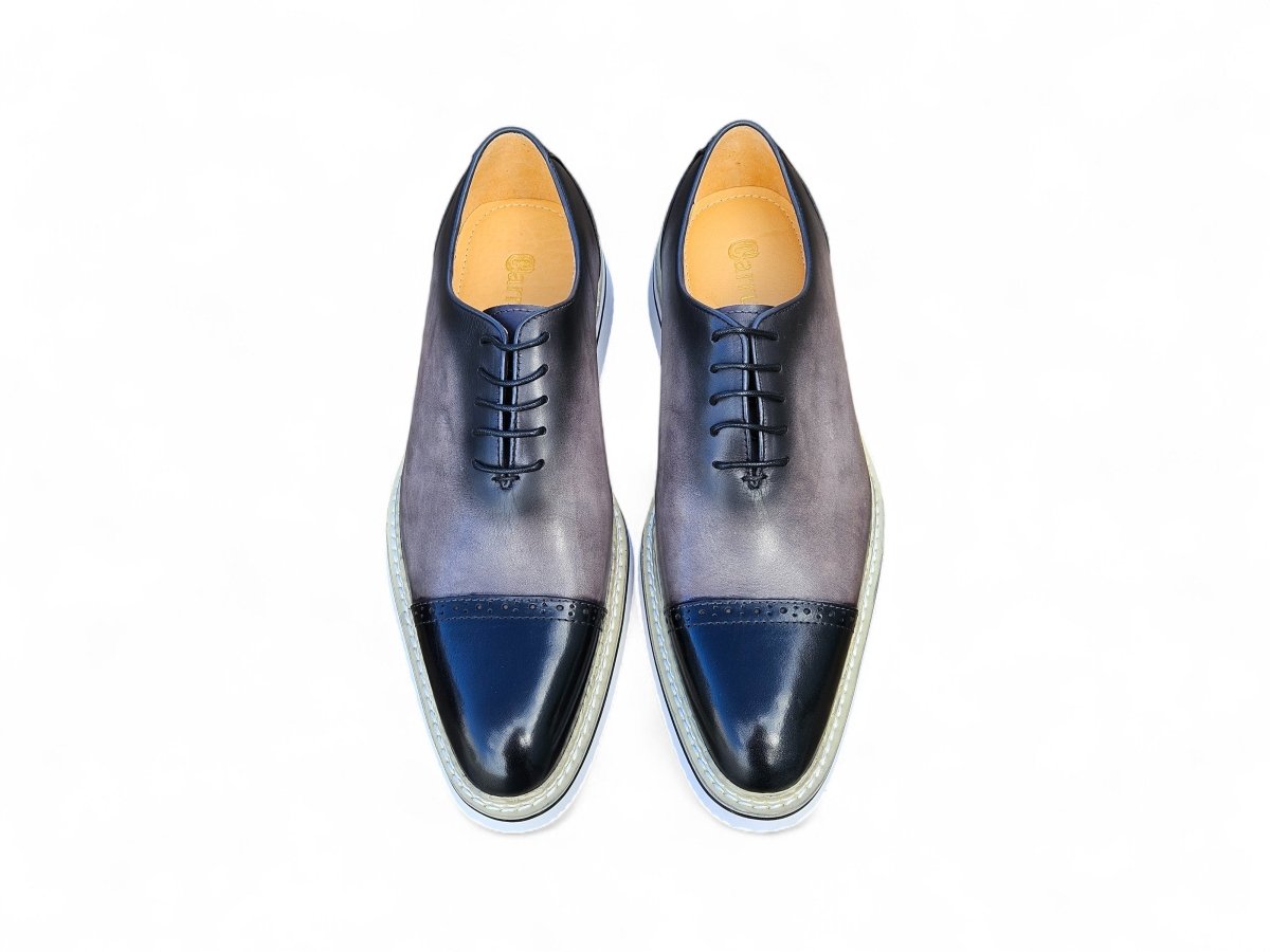Elegant Two Tone Cap Toe Calfskin Oxford Ks552 - 20t Shoes by Carrucci Shoes – Don't Panic Shoes