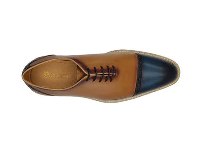 Elegant Two Tone Cap Toe Calfskin Oxford Ks552 - 20t Shoes by Carrucci Shoes – Don't Panic Shoes