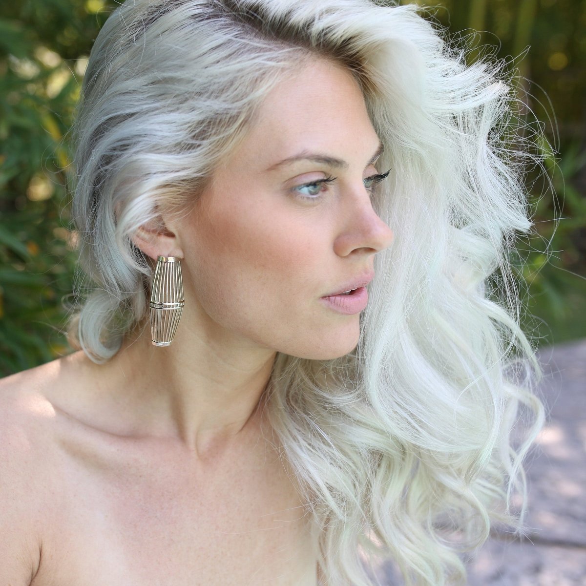 Ellie Woven Statement EarrIngs in Silver Earrings by Rahya Jewelry Design – Don't Panic Shoes