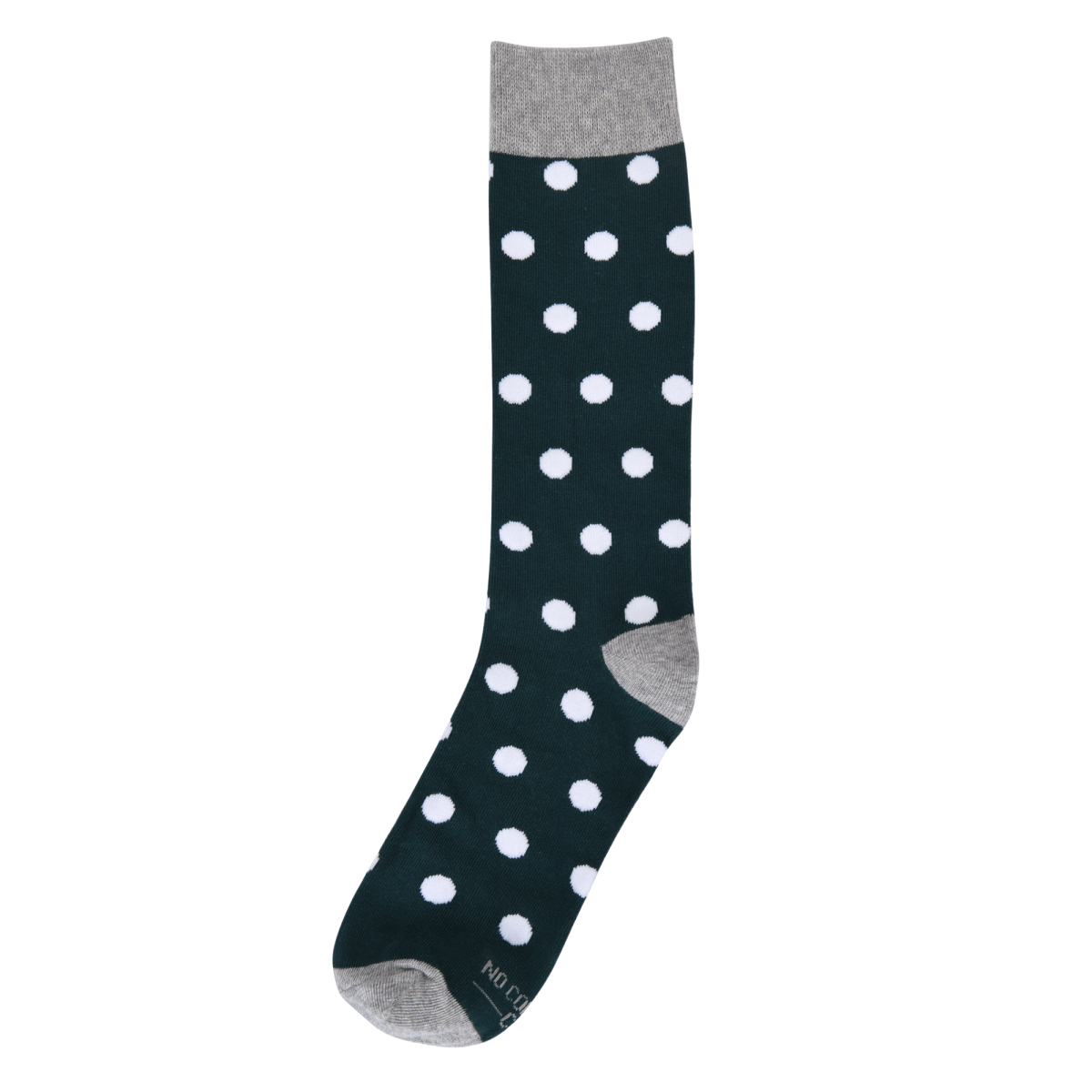 Emerald Green White Polka Dot Socks Classic Crew Novelty Comfortable Everyday Wear Socks by No Cold Feet – Don't Panic Shoes