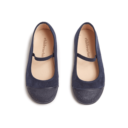 Emi Navy Elastic Strap Non Slip Rubber Captoe Shoe Washable Amazon by Childrenchic – Don't Panic Shoes