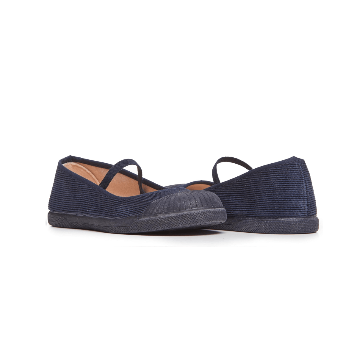 Emi Navy Elastic Strap Non Slip Rubber Captoe Shoe Washable Amazon by Childrenchic – Don't Panic Shoes