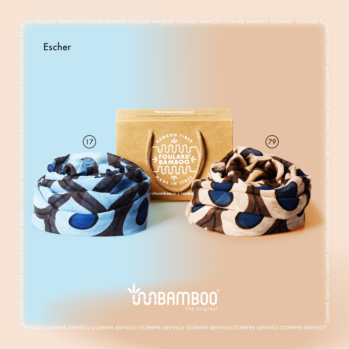 Escher White 02 Bamboo Fiber Italian Handcrafted Florence Bamboo Scarves by Mar Soreli – Don't Panic Shoes