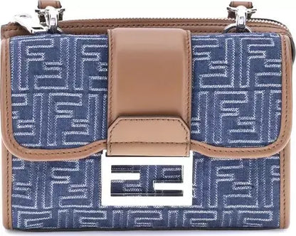 FENDI Baguette denim Shoulder Bag