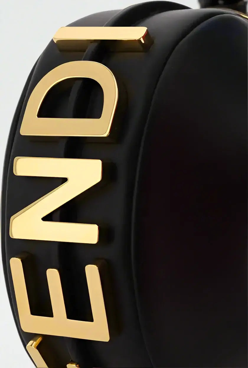 Fendi Fendigraphy Ring Mini Handbag Calfskin Leather Black