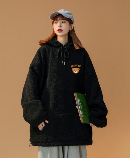 Niepce Women's Furry Teddy Bear Hoodie