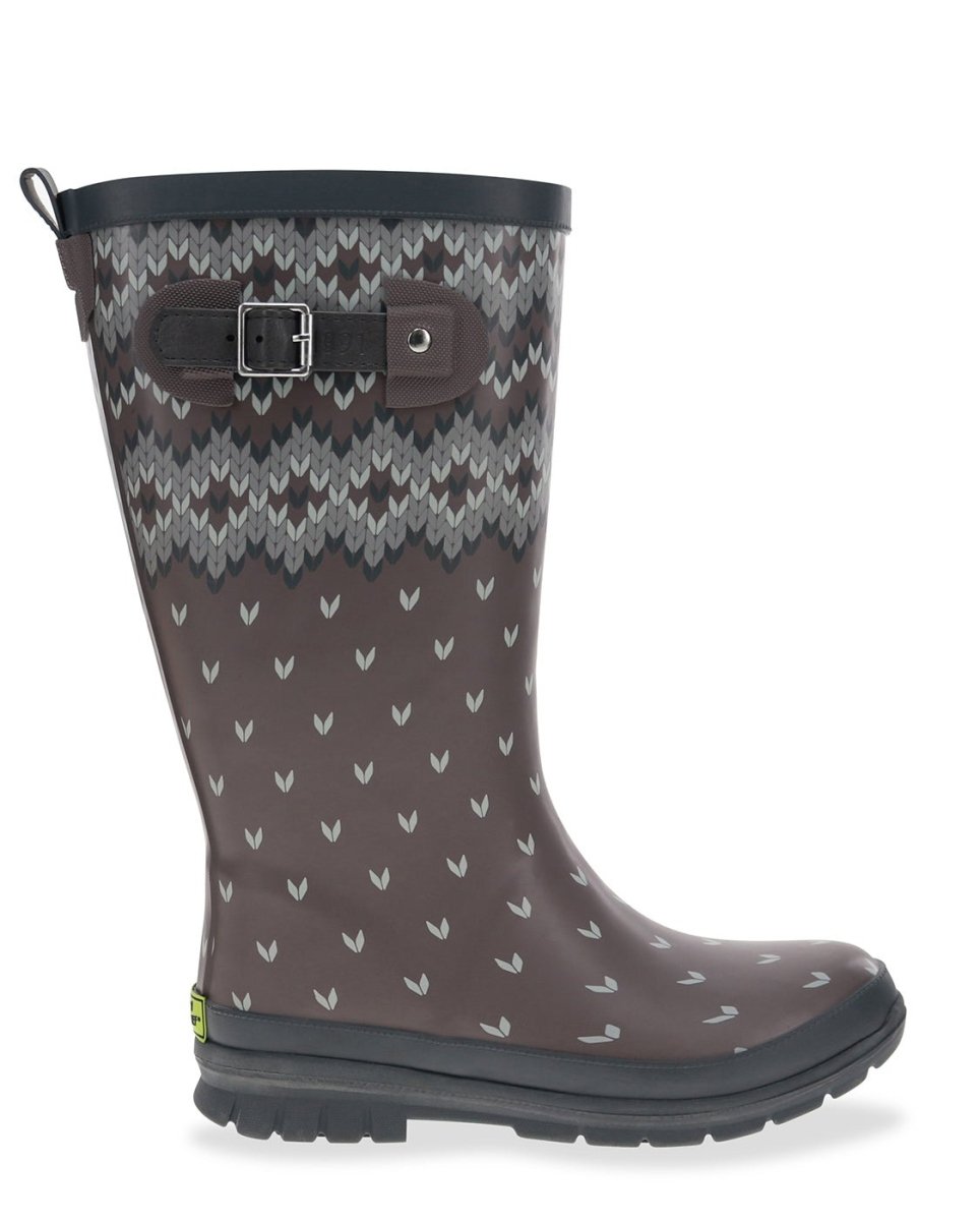 Fair Isle Tall Rain Boot Women's Rubber Lined Taupe Rain Boots by Western Chief Women's Sale – Don't Panic Shoes